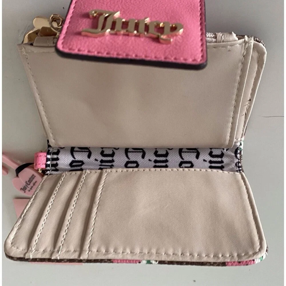 Juicy Couture Chestnut Chino Pink Lemonade‎ Berry Sweet Tab Card Wallet NEW